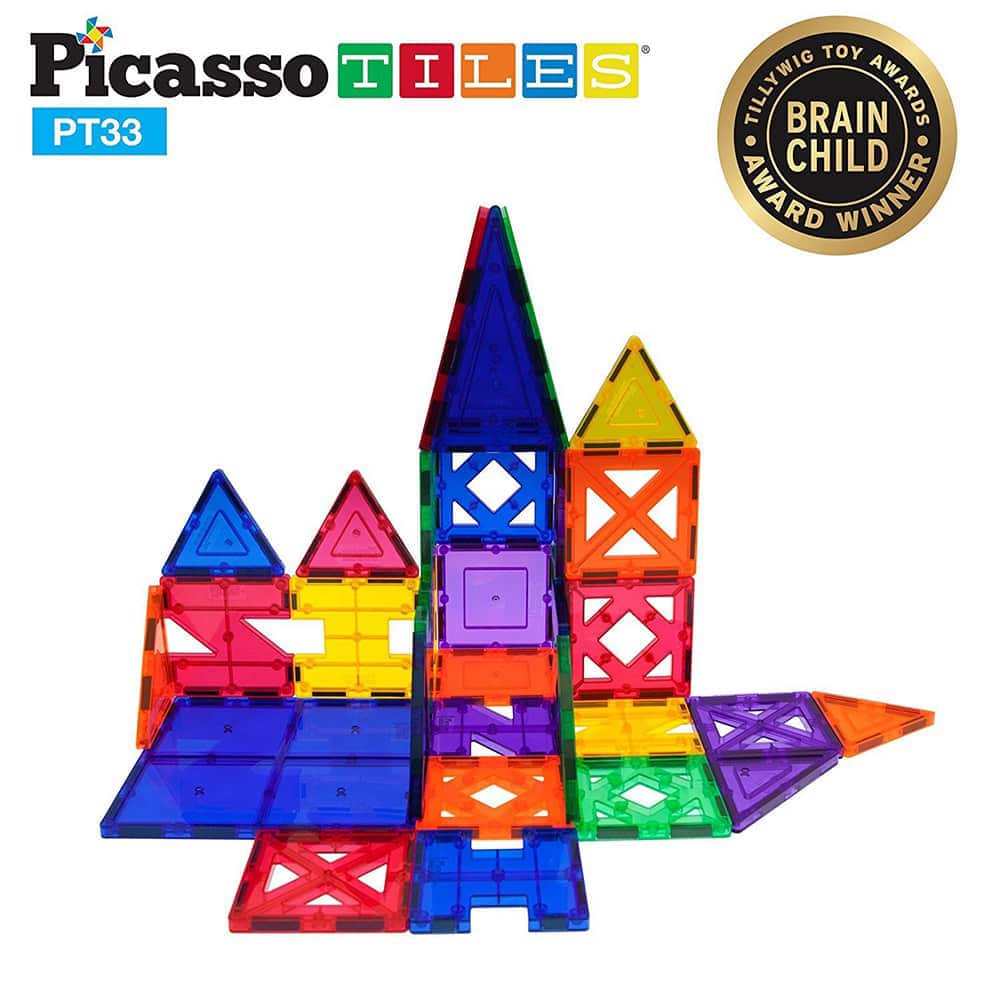 Picasso Tiles – 33 Pieces: 3-D Designer Artistry Kit – KIDOODLE