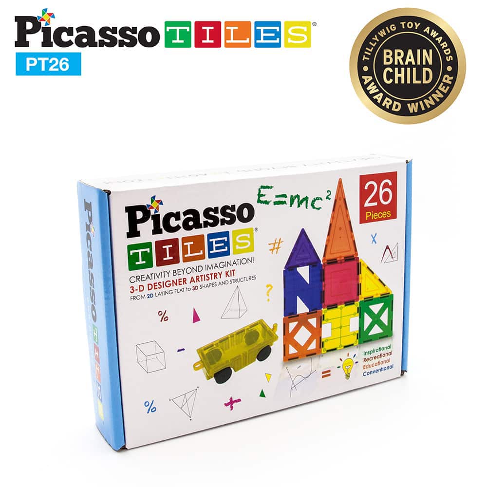 Picasso Tiles – 26 Pieces: 3-D Designer Artistry Kit – KIDOODLE