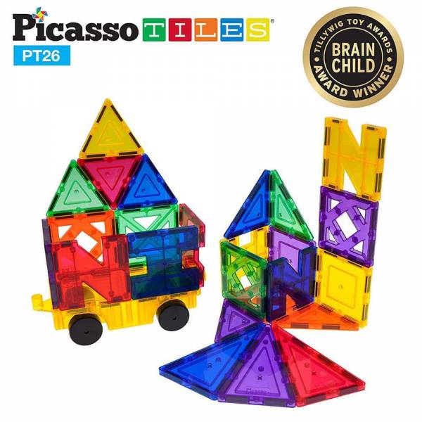 Picasso Tiles – 26 Pieces: 3-D Designer Artistry Kit – KIDOODLE