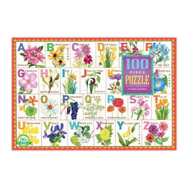 eeBoo Flower Alphabet 100 Pc Puzzle KIDOODLE