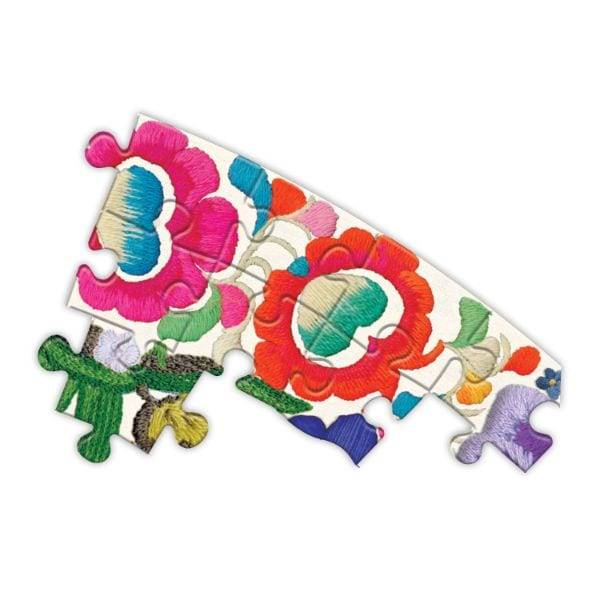 eeBoo Blue Bird Yellow Bird 500 pc Round Puzzle - Image 3