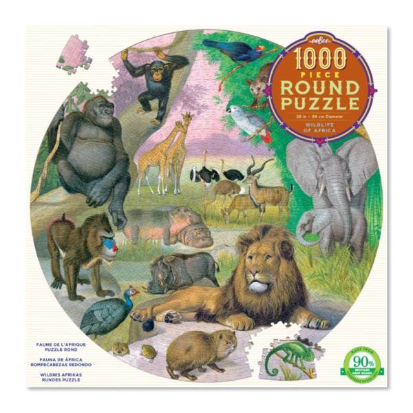 eeBoo Wildlife of Africa 1000 Pc Round - Image 2