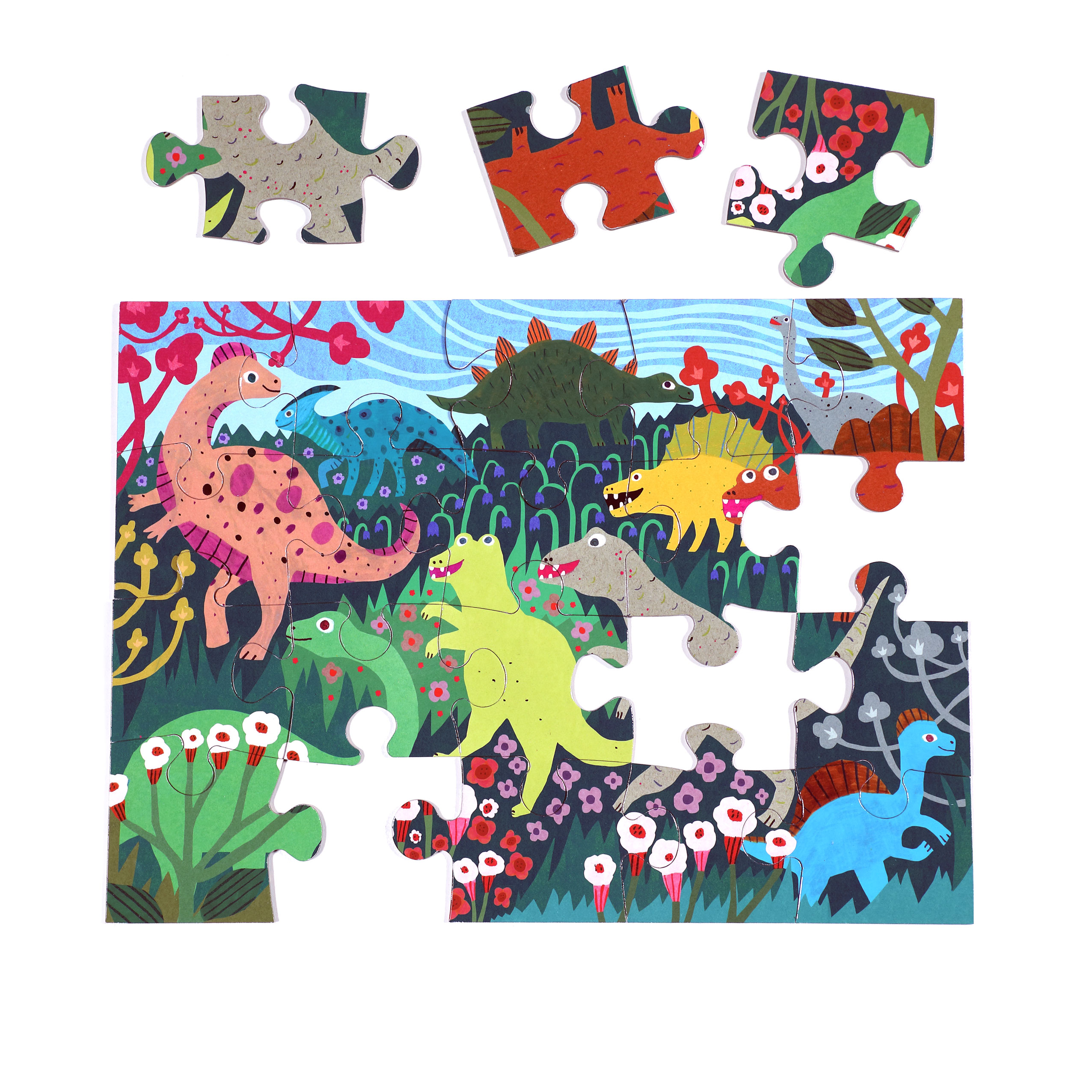 Dinosaur Friends 20 Pc Big Puzzle – KIDOODLE