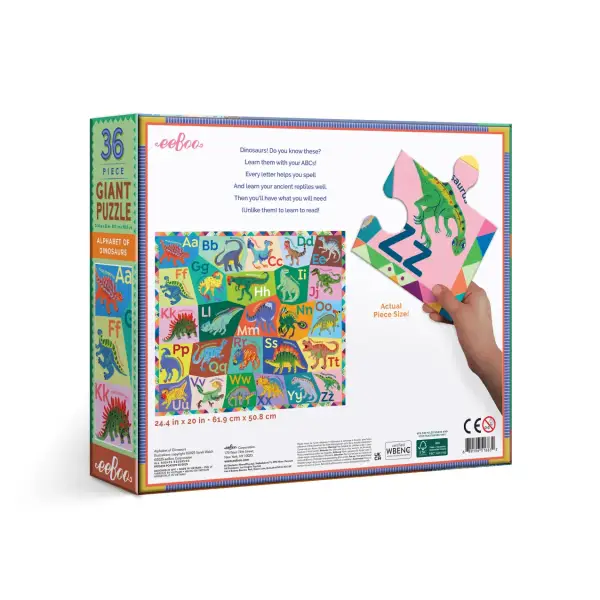 Alphabet of Dinosaurs 36 Pc Giant Puzzle - Image 2